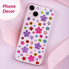Load image into Gallery viewer, Wrapables 327pcs Acrylic Self Adhesive Crystal Rhinestone Gem Stickers, DIY, Arts &amp; Crafts Supplies (3 sheets), Flowers
