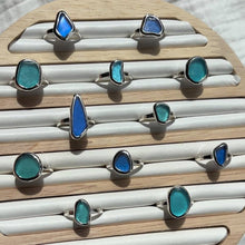 Load image into Gallery viewer, Blue Sea Glass Ring (Handmade)

