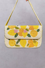 Load image into Gallery viewer, Beaded Lemon Pattern Flap Shoulder Bag
