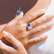 Load image into Gallery viewer, Blue Bold Sea Glass Band (Handmade)
