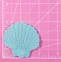 Load image into Gallery viewer, Seashell Blue Beach Embroidery Iron On Patch
