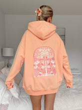 Load image into Gallery viewer, Sherbet Orange Tropical Palms Hoodie
