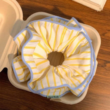 Load image into Gallery viewer, Yellow Stripe Oversized Scrunchie Hair Tie_CWAHA5505
