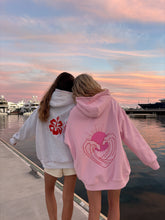 Load image into Gallery viewer, Bubblegum Pink Ocean Heart Stitched Hoodie
