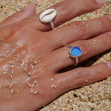 Load image into Gallery viewer, Blue Sea Glass Ring (Handmade)
