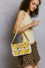 Load image into Gallery viewer, Beaded Lemon Pattern Flap Shoulder Bag
