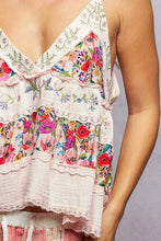 Load image into Gallery viewer, A-body Flared Fit Double Gauze Floral Embroidery Sleeveless
