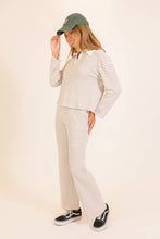 Load image into Gallery viewer, Striped Collared Knit Lounge Pant  Set

