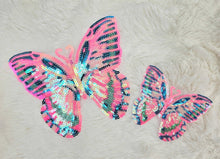 Load image into Gallery viewer, Pink Butterfly Sequin Iron On Patch
