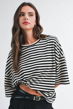 Load image into Gallery viewer, 8649HN Oversized Stripe Boyfriend Tee
