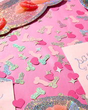 Load image into Gallery viewer, Penis Confetti - 200 pc pink + holographic confetti, Bachelorette Party
