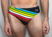 Load image into Gallery viewer, CTS BLACK RETRO STRIPE SWIM BRIEF
