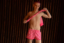 Load image into Gallery viewer, CTS SIGNATURE PINK CROWN SWEAT SHORT
