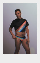 Load image into Gallery viewer, CHRIS TURK RETRO STRIPE BLACK UNISEX CROP
